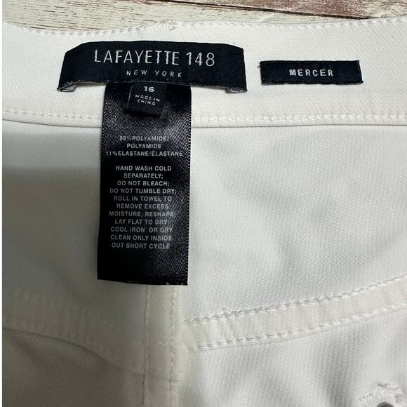 Lafayette 148 New York Mercer Skinny Stretch Pants Plus Size 16 Winter White - Picture 5 of 8